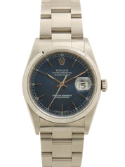 1997年製 オイスターパーペチュアルデイトジャスト 36mm 16200 U番 自動巻き シルバー/ブルー