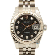2005年頃製 10Pダイヤモンドデイトジャスト 26mm 179174 G D番 自動巻き ブラック