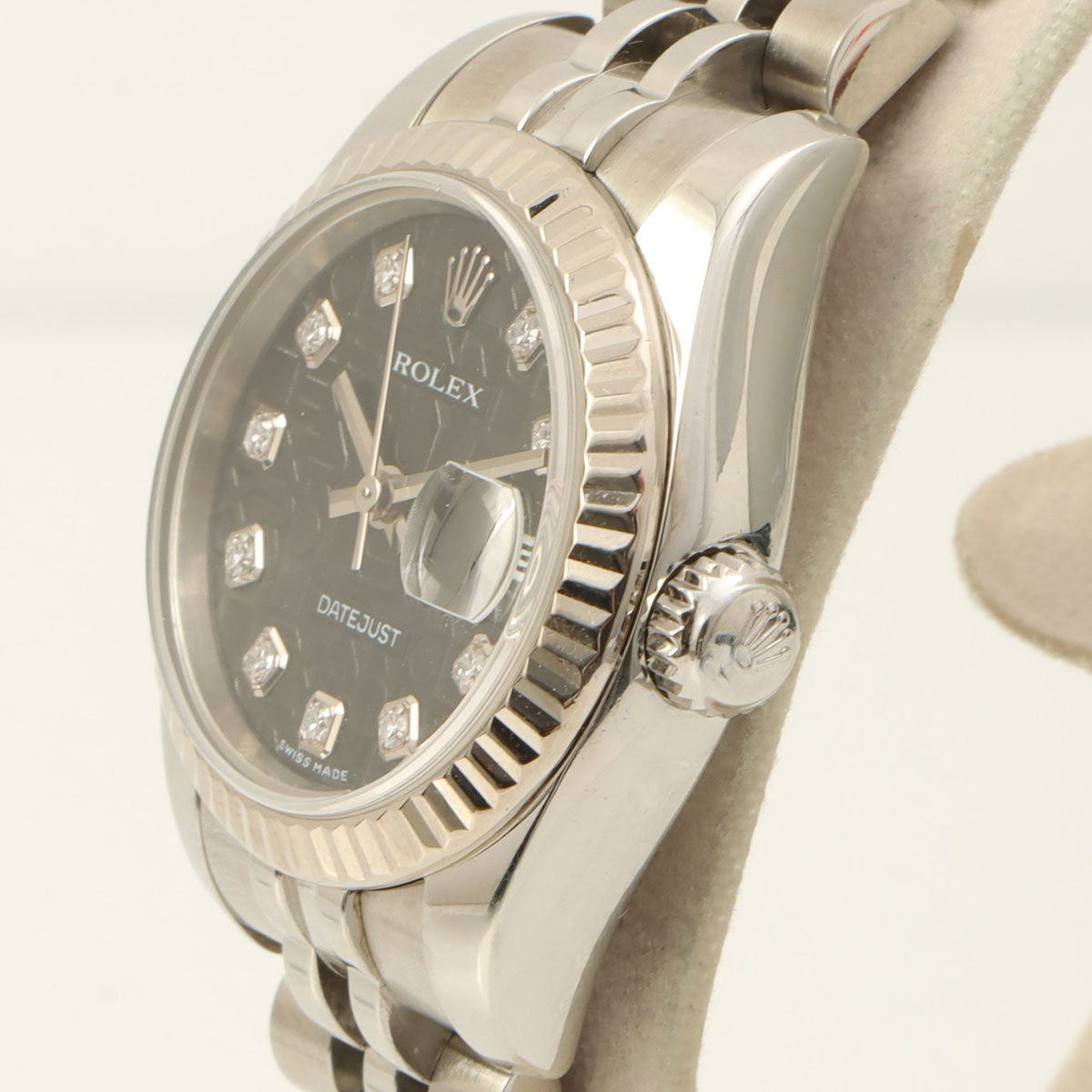 2005年頃製 10Pダイヤモンドデイトジャスト 26mm 179174 G D番 自動巻き ブラック