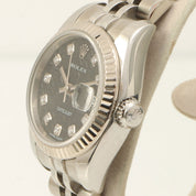 2005年頃製 10Pダイヤモンドデイトジャスト 26mm 179174 G D番 自動巻き ブラック