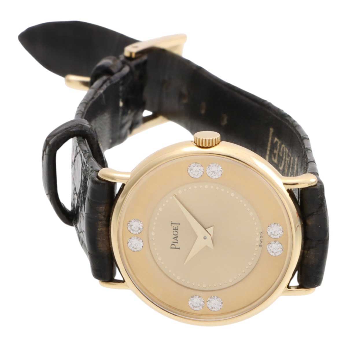 8P Diamond Round Logo Face Watch 23.6mm 4642 Quartz Champagne/Black