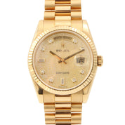 2005年頃製 10Pダイヤモンドコンピューターフェイスデイデイト 36mm D番 自動巻き イエローシェル