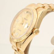 2005年頃製 10Pダイヤモンドコンピューターフェイスデイデイト 36mm D番 自動巻き イエローシェル