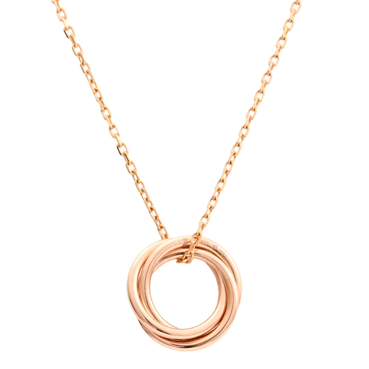 18K Pink Sapphire Trinity Necklace, Pink Gold