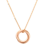 18K Pink Sapphire Trinity Necklace, Pink Gold