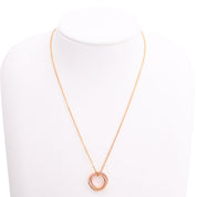 18K Pink Sapphire Trinity Necklace, Pink Gold