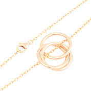 18K Pink Sapphire Trinity Necklace, Pink Gold