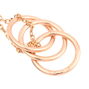 18K Pink Sapphire Trinity Necklace, Pink Gold