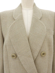 Tweed Double-Breasted Jacket #M Beige/Mint