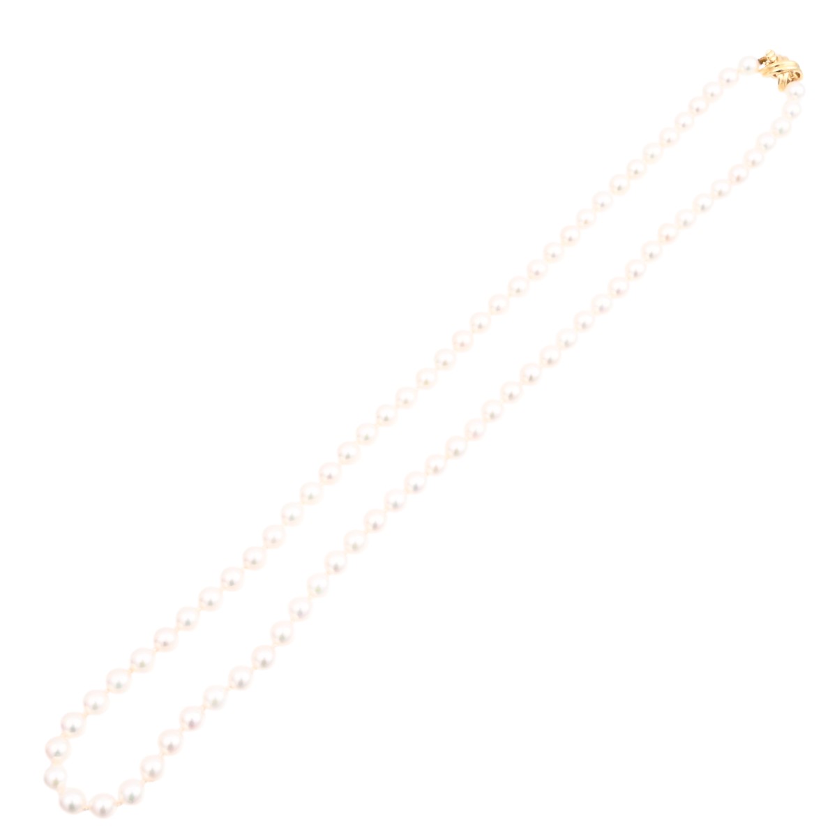 18K Pearl Signature Necklace Yellow Gold/White