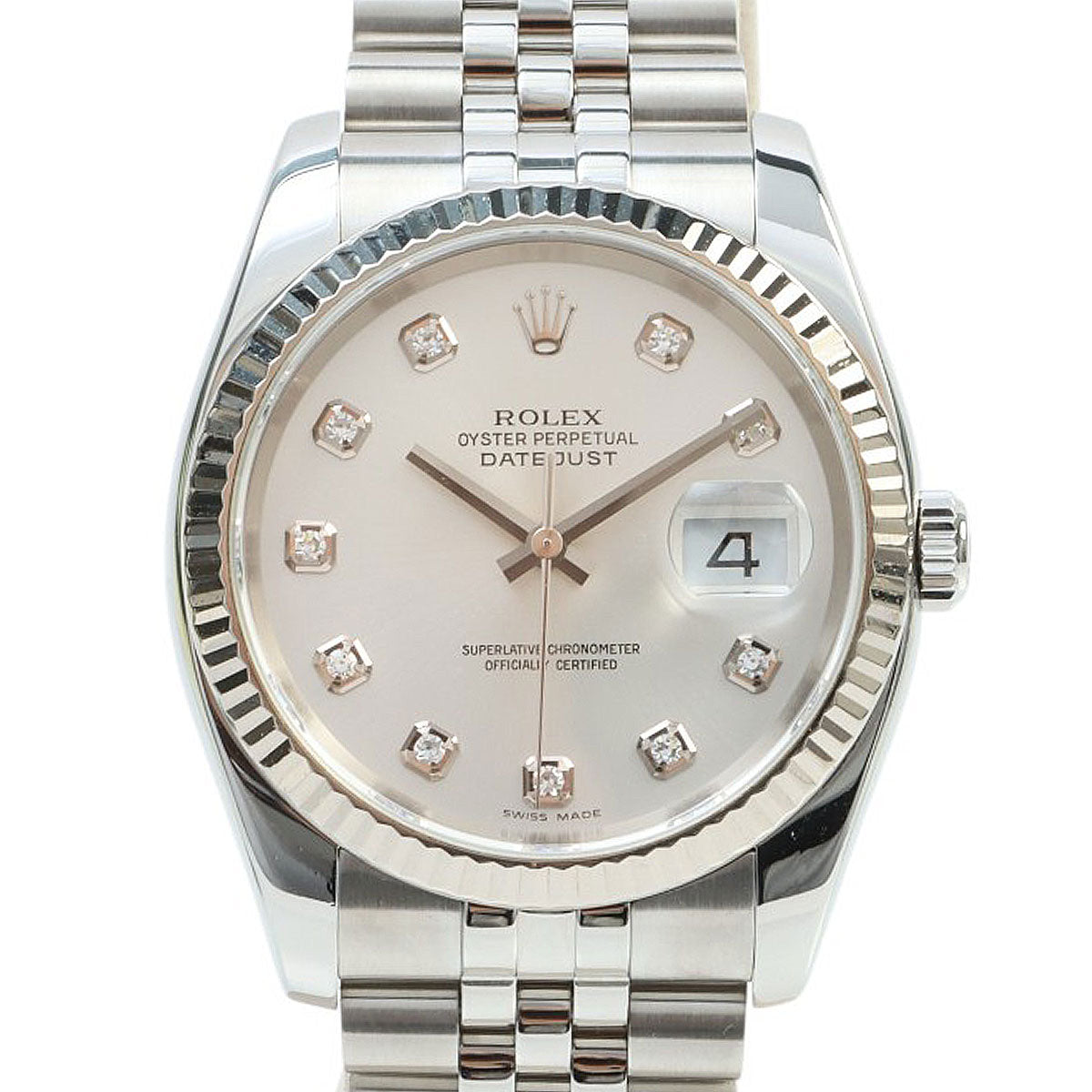 2005年頃製 10Pダイヤモンドデイトジャスト 36mm 116234G 自動巻き シルバー