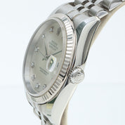 2005年頃製 10Pダイヤモンドデイトジャスト 36mm 116234G 自動巻き シルバー