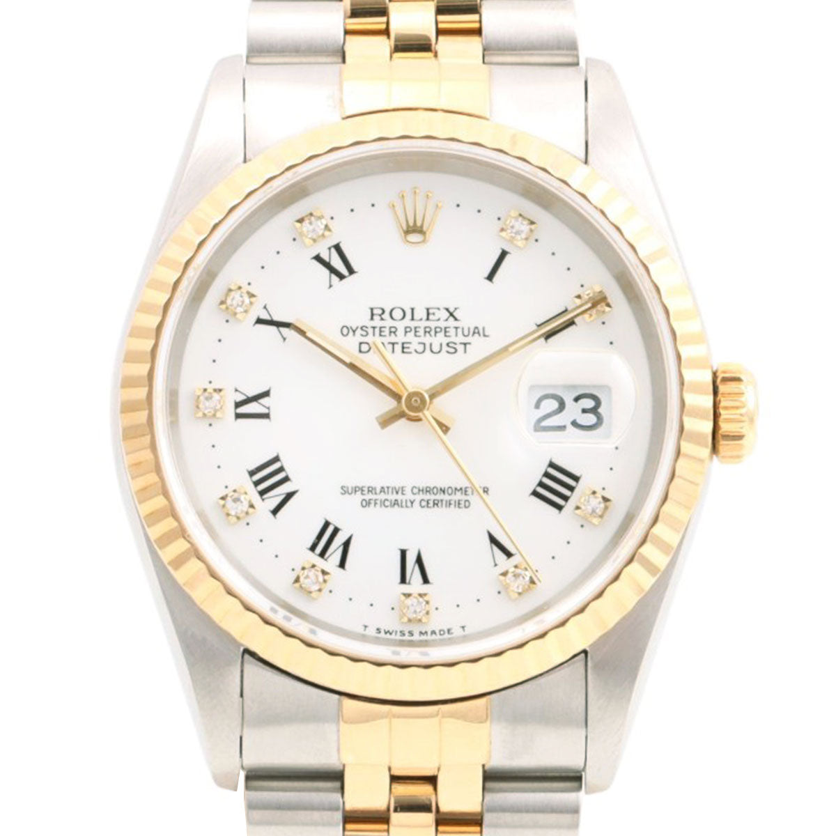 1996年頃製 10Pダイヤモンドデイトジャスト 36mm 16233 自動巻き ホワイト