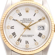 1996年頃製 10Pダイヤモンドデイトジャスト 36mm 16233 自動巻き ホワイト