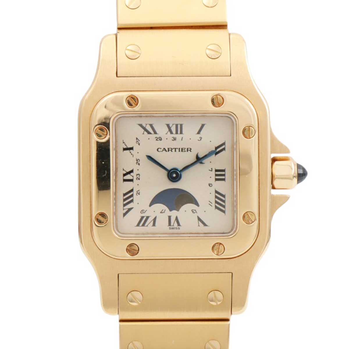 18K Santos Galbée Moonphase SM W2006C5 Quartz Gold