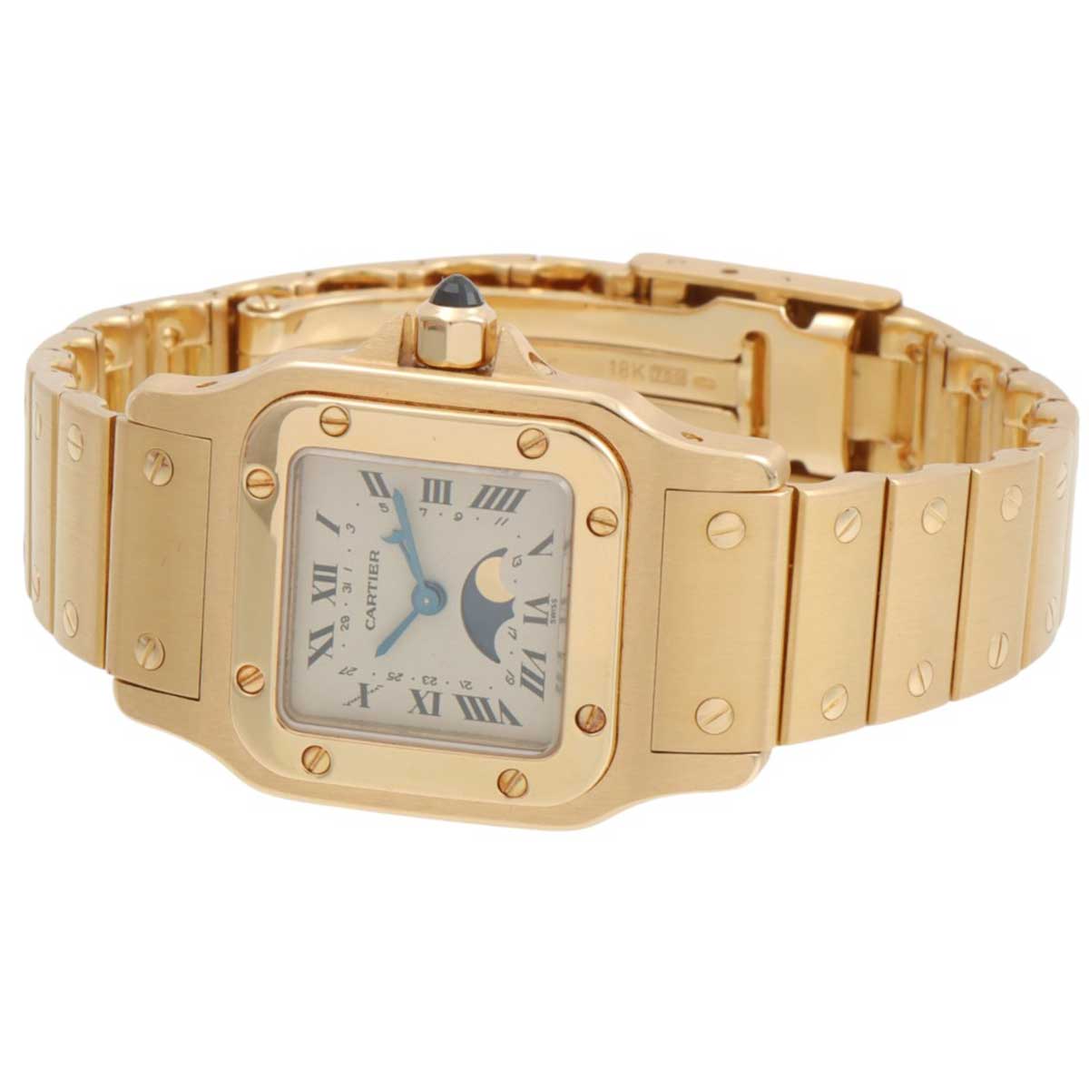 18K Santos Galbée Moonphase SM W2006C5 Quartz Gold