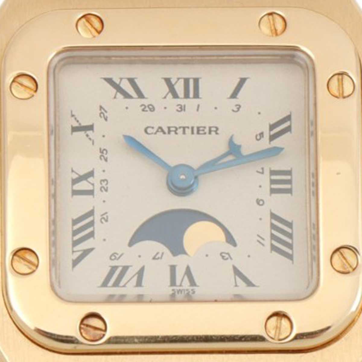18K Santos Galbée Moonphase SM W2006C5 Quartz Gold