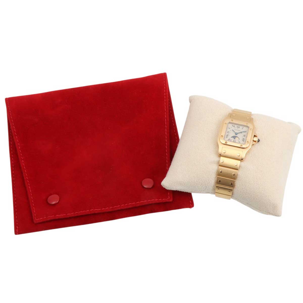 18K Santos Galbée Moonphase SM W2006C5 Quartz Gold