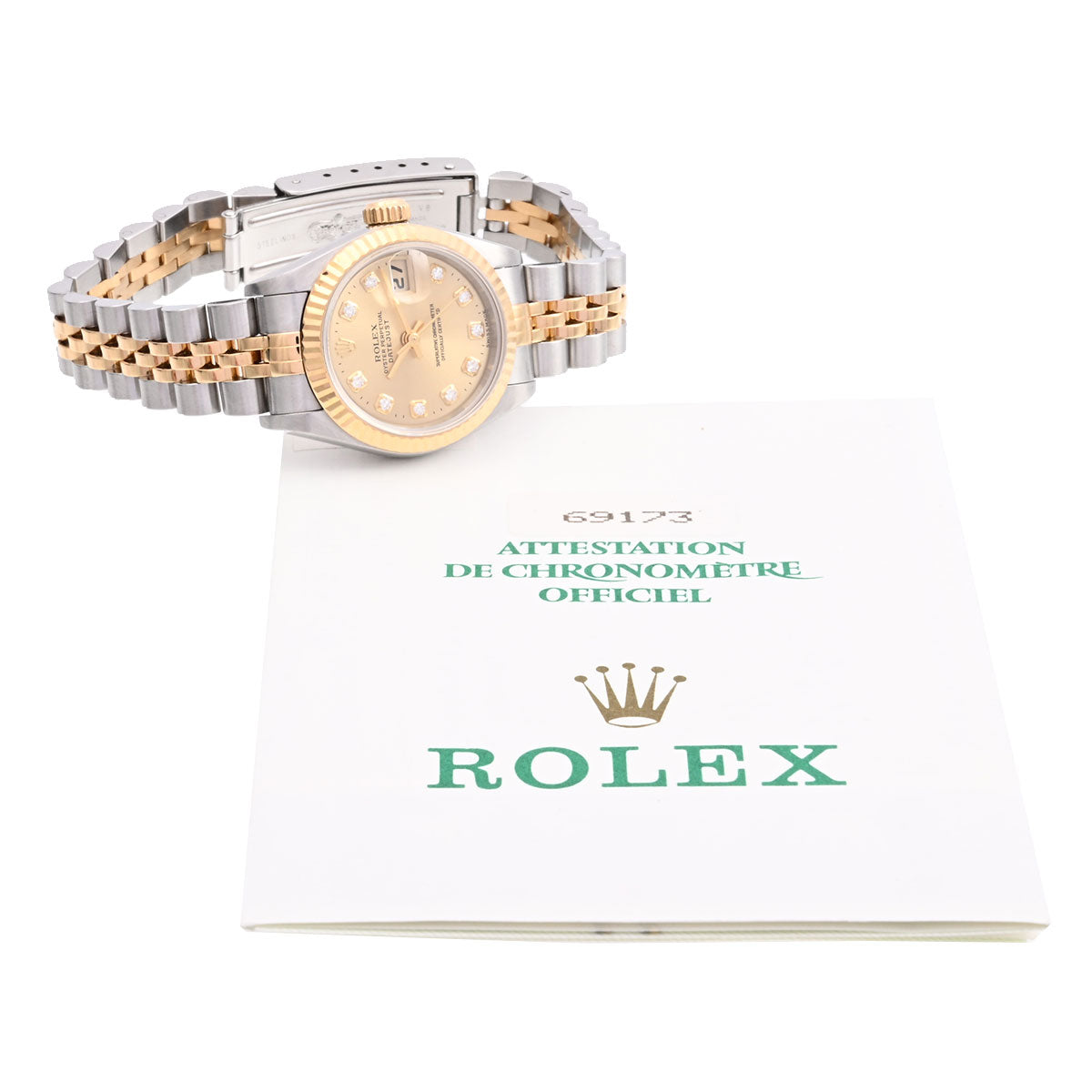Circa 1996 10P Diamond Datejust 26mm 69173G Automatic Champagne