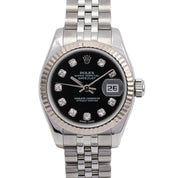 2005年頃製 10Pダイヤモンドデイトジャスト 26mm 179174G 自動巻き ブラック