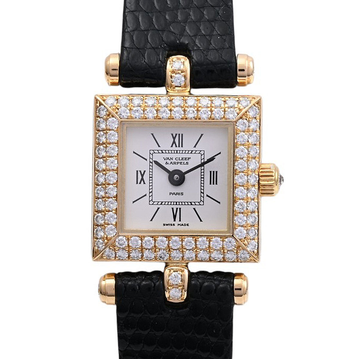 18K Diamond Classic Square Watch 122945 Quartz White