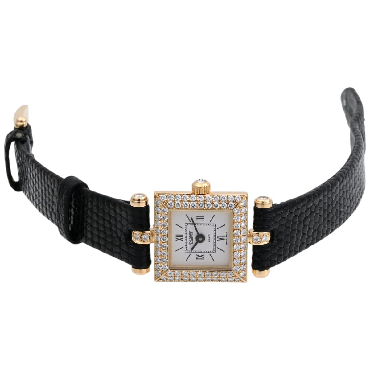 18K Diamond Classic Square Watch 122945 Quartz White