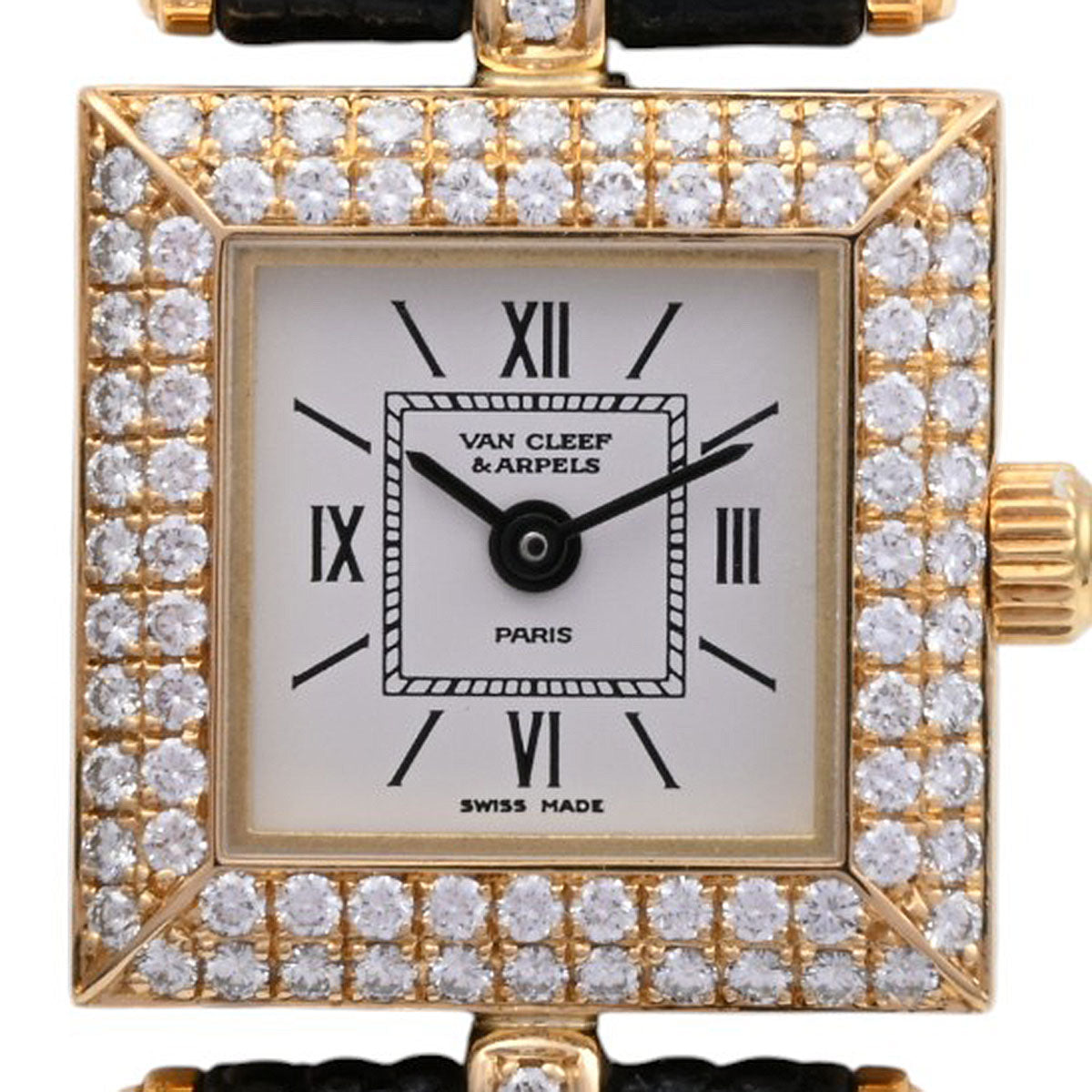 18K Diamond Classic Square Watch 122945 Quartz White