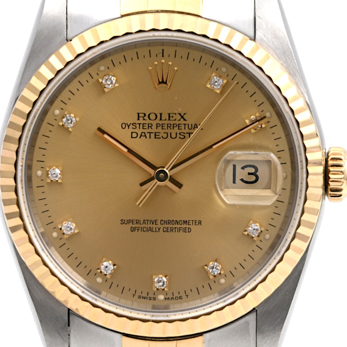 1990~1991年頃製 10Pダイヤモンドデイトジャスト 36mm 16233G 自動巻き シャンパン