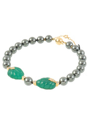 18K Diamond Patiala Bracelet in Gold/Black/Green