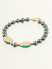 18Kダイヤモンドパティアラブレスレット ゴールド/ブラック/グリーン