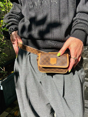 凯旋门印花迷你腰包 棕色