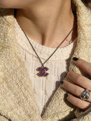 2008 CC 标志项链 金/紫色