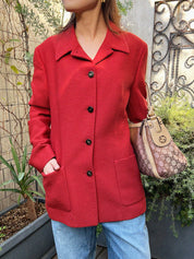 ガンチーニボタンジャケット オレンジレッド