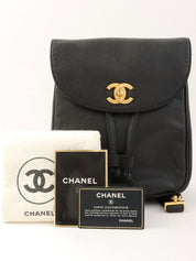 1995 Caviar Skin CC Turnlock Backpack in Black