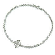 18K Half Diamond Bracelet Silver