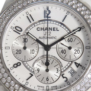J12 Chronograph Diamond Bezel 41mm H1008 Automatic White