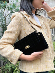 2001 velvet 2.55 chain shoulder bag in black