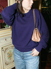 ロゴエンブレムニットトップス パープル