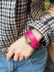 ガンチーニプレートチョーカー ピンク