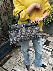 トロッターパターンハンドバッグ ブラック