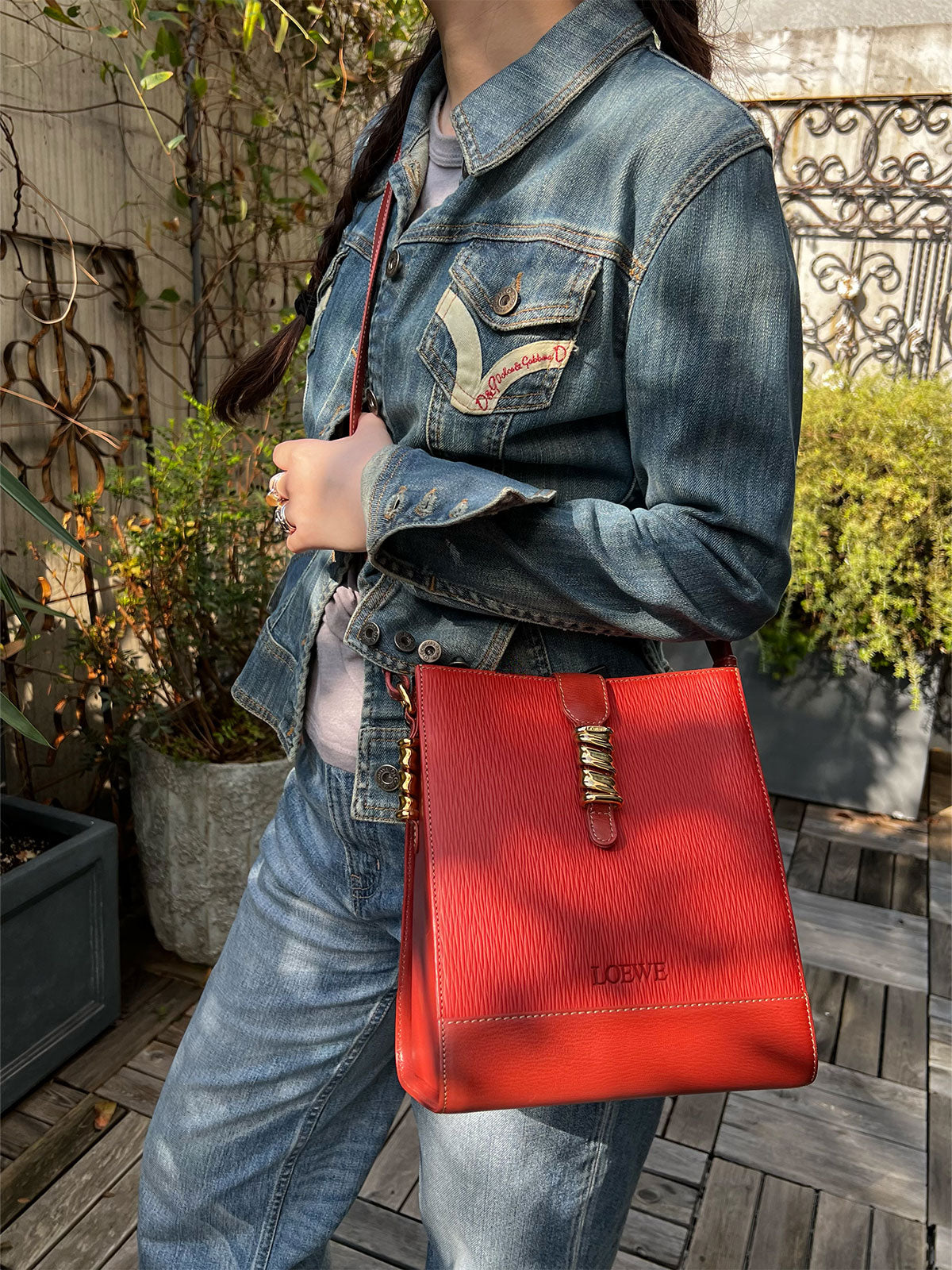 ベラスケスショルダーバッグ コーラルレッド