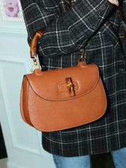 Pigskin Bamboo 2-Way Bag, Camel