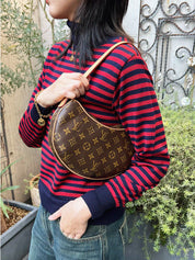 2003 帆布字母羊角面包 MM 棕色