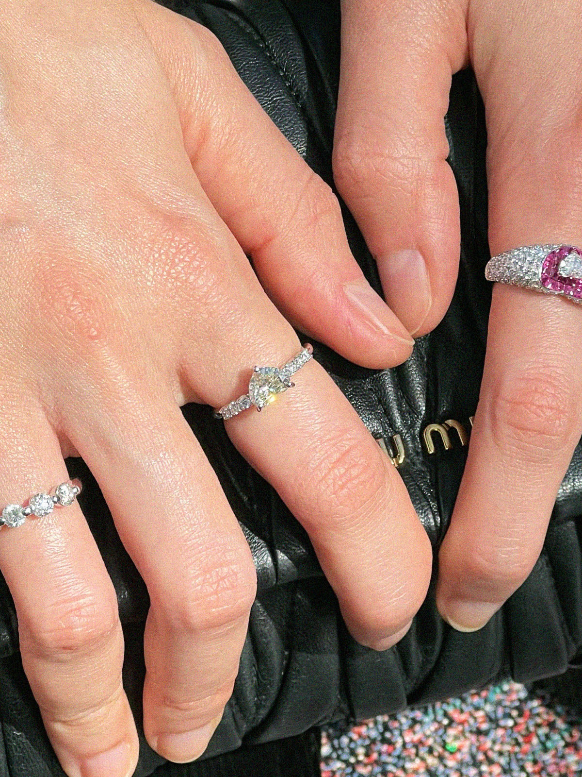 プラチナダイヤモンドハートリング イエロー/シルバー