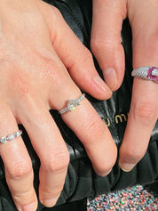 プラチナダイヤモンドハートリング イエロー/シルバー