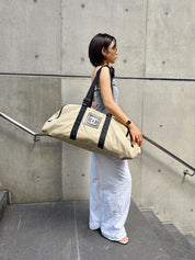 2001 Sports Line CC Mark Boston Bag, Beige/Black