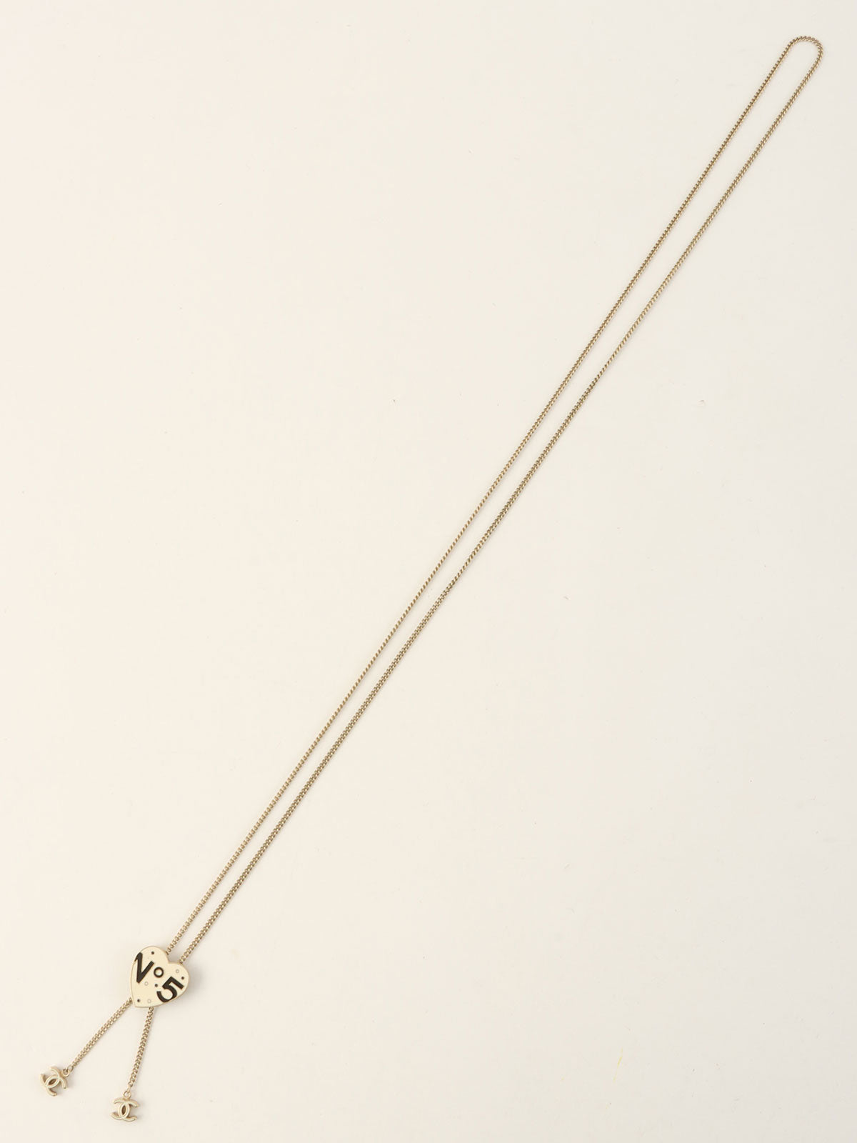 2000年製 ハートモチーフNo.5 CCマークネックレス ゴールド/アイボリー