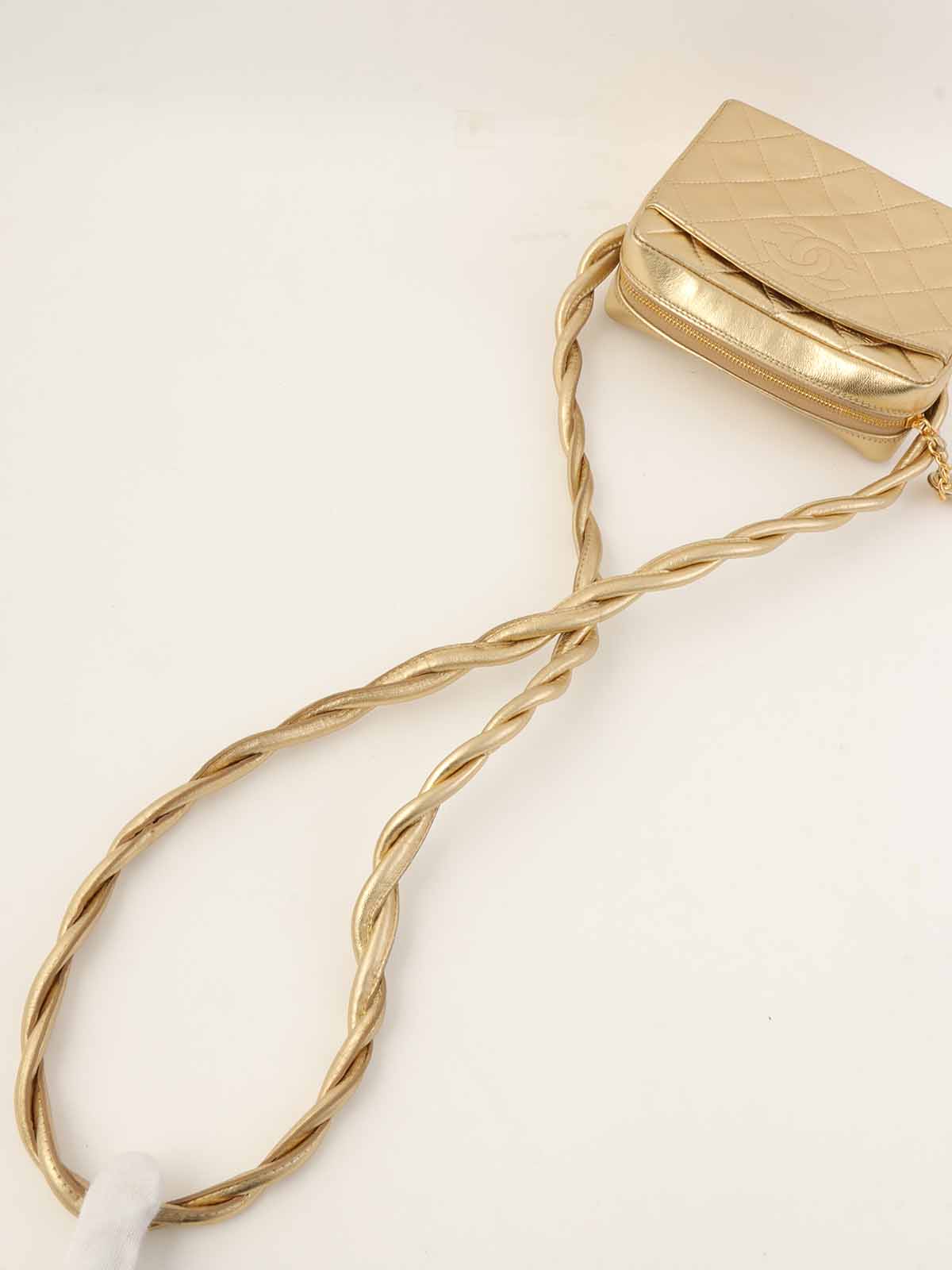 1997年頃製 マトラッセCCマークステッチショルダーバッグ ゴールド