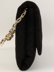 2014年頃製　シルクサテンCCマークステッチバタフライチェーンバッグ　ブラック