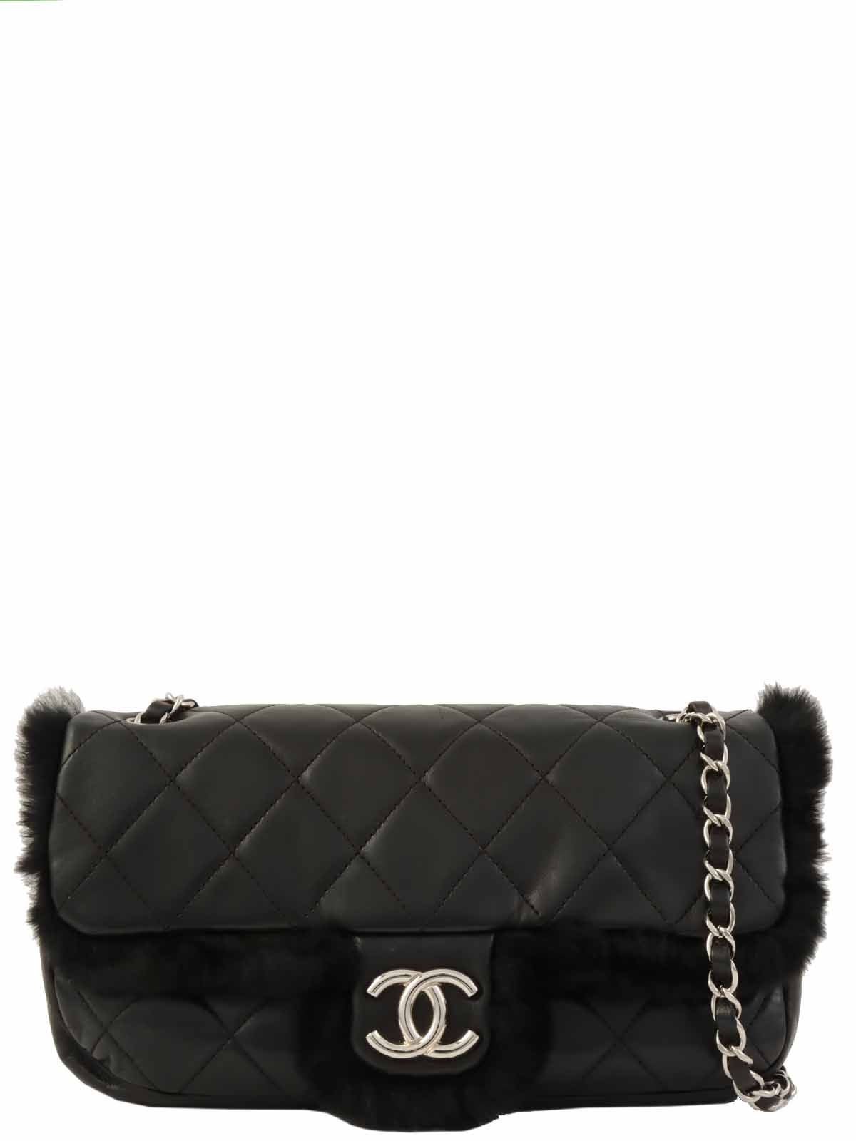 2008年頃製 マトラッセWチェーンファーショルダーバッグ ブラック